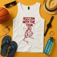 Funny Frog Rizz Em With The Tism Tank Top thumb 4
