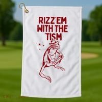Funny Frog Rizz Em With The Tism Golf Towel thumb 1