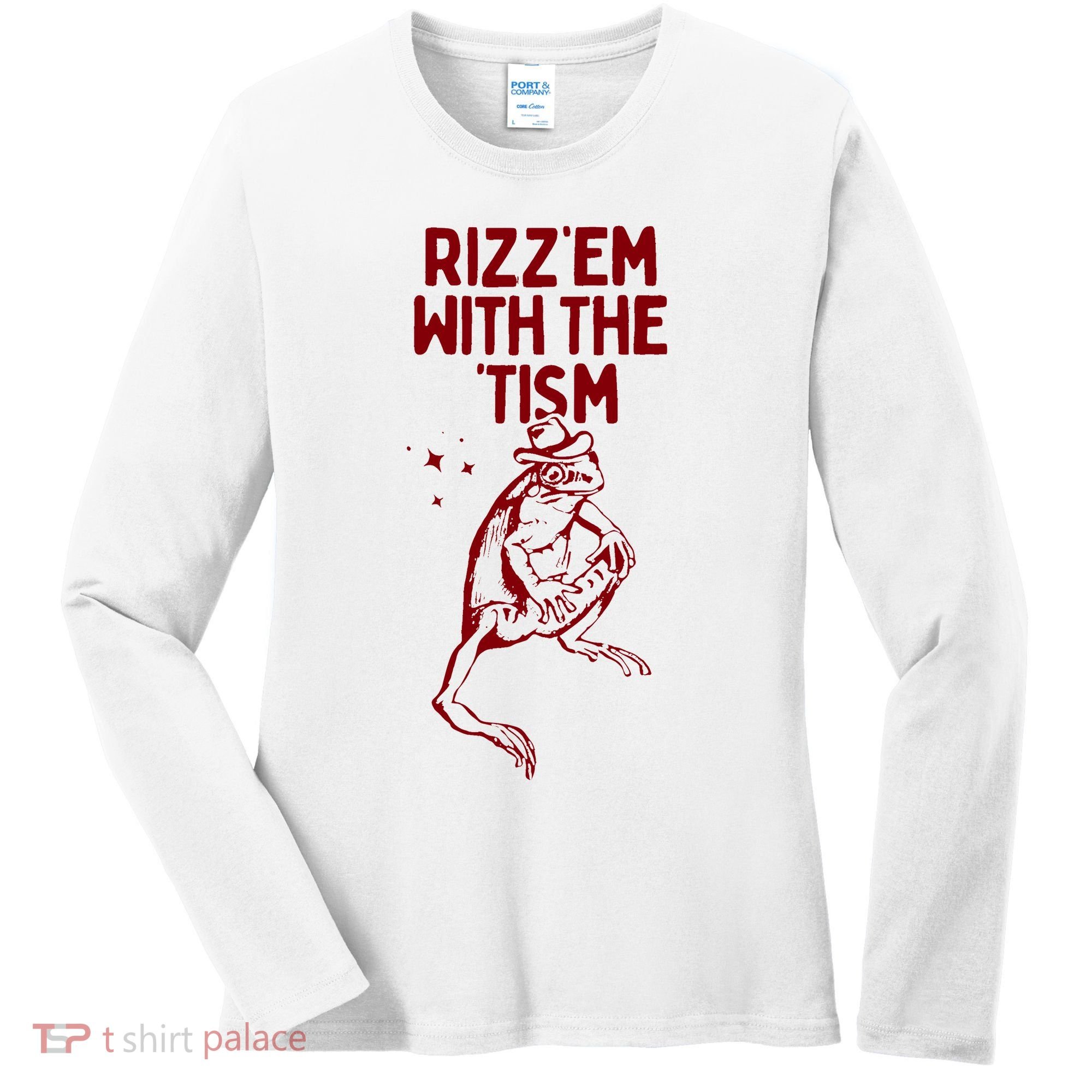 Funny Frog Rizz Em With The Tism Women's Long Sleeve Shirt