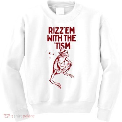 Funny Frog Rizz Em With The Tism Kids Sweatshirt