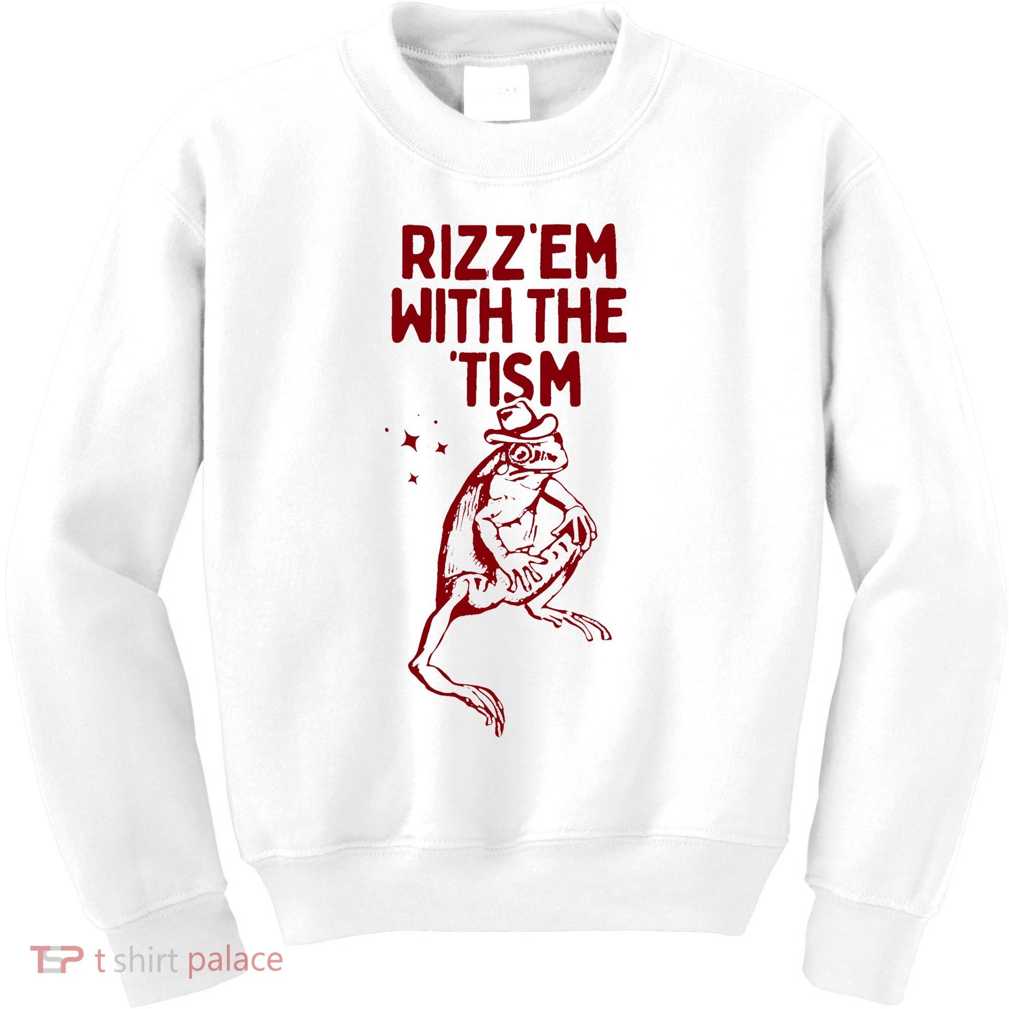 Funny Frog Rizz Em With The Tism Kids Sweatshirt