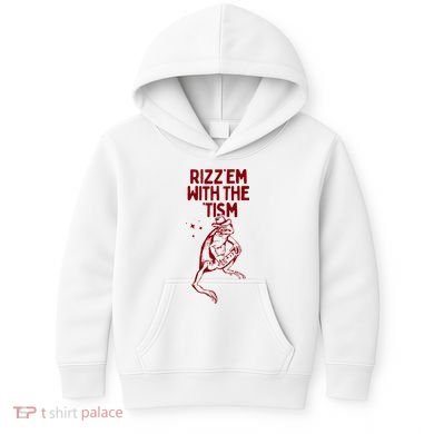 Funny Frog Rizz Em With The Tism Kids Hoodie