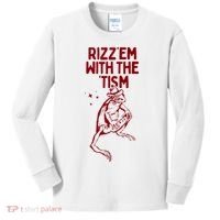 Funny Frog Rizz Em With The Tism Kids Long Sleeve Shirt thumb 0