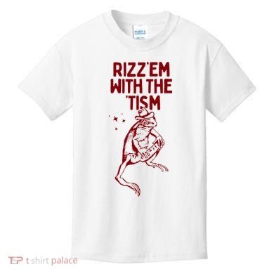 Funny Frog Rizz Em With The Tism Kids T-Shirt