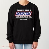 Funny Famous Scripture Gifts Bible Verse Candy Bar Parody Women's Sweatshirt thumb 0