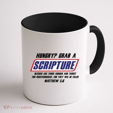 Funny Famous Scripture Gifts Bible Verse Candy Bar Parody Coffee Mug back