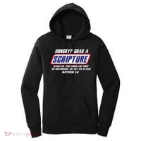 Funny Famous Scripture Gifts Bible Verse Candy Bar Parody Women's Hoodie thumb 0