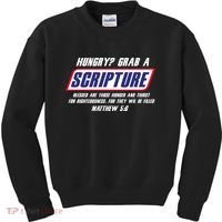 Funny Famous Scripture Gifts Bible Verse Candy Bar Parody Kids Sweatshirt thumb 0
