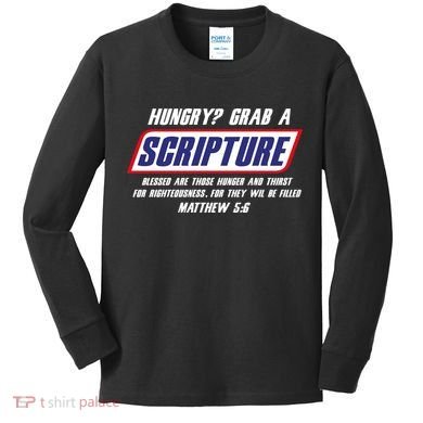 Funny Famous Scripture Gifts Bible Verse Candy Bar Parody Kids Long Sleeve Shirt