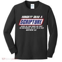 Funny Famous Scripture Gifts Bible Verse Candy Bar Parody Kids Long Sleeve Shirt thumb 0