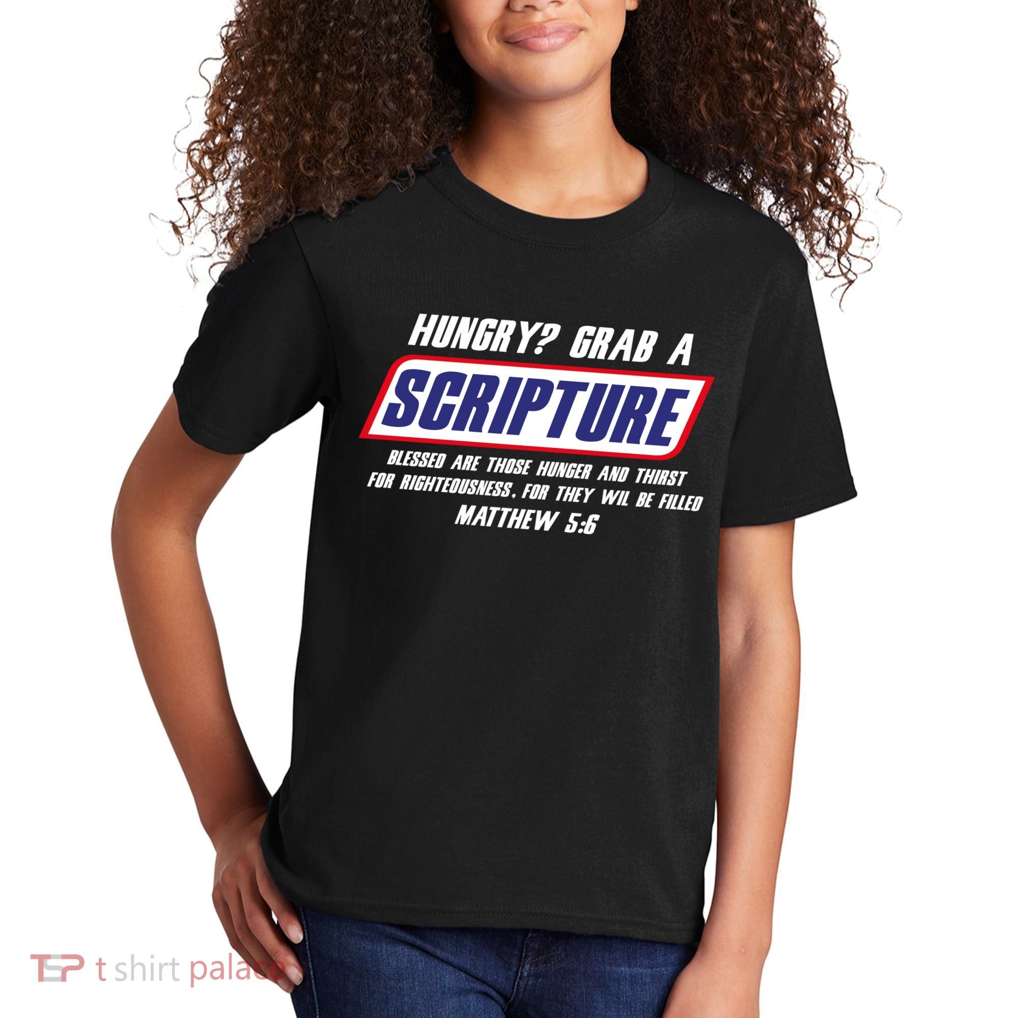 Funny Famous Scripture Gifts Bible Verse Candy Bar Parody Kids T-Shirt