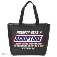 Funny Famous Scripture Gifts Bible Verse Candy Bar Parody Tote Bag thumb 0