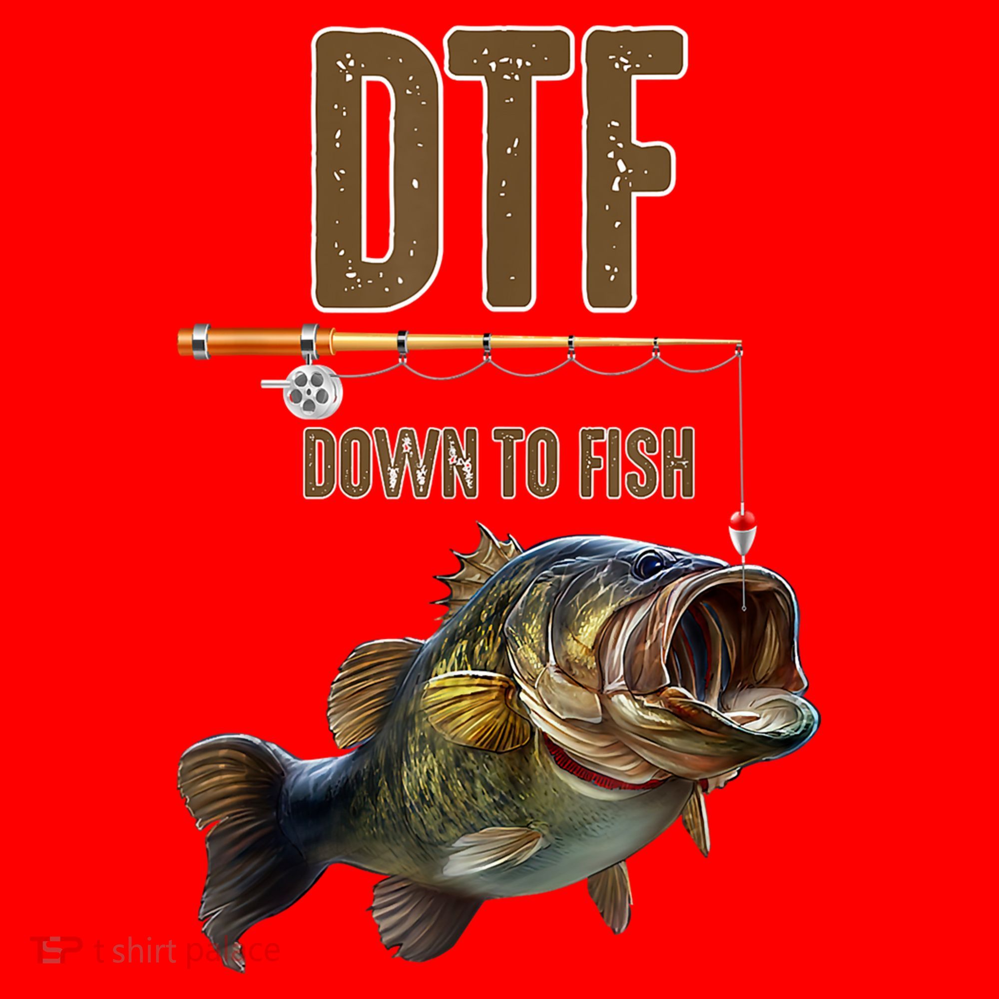 Funny Fishing Shirts: DTF Down To Fish Santa Hat