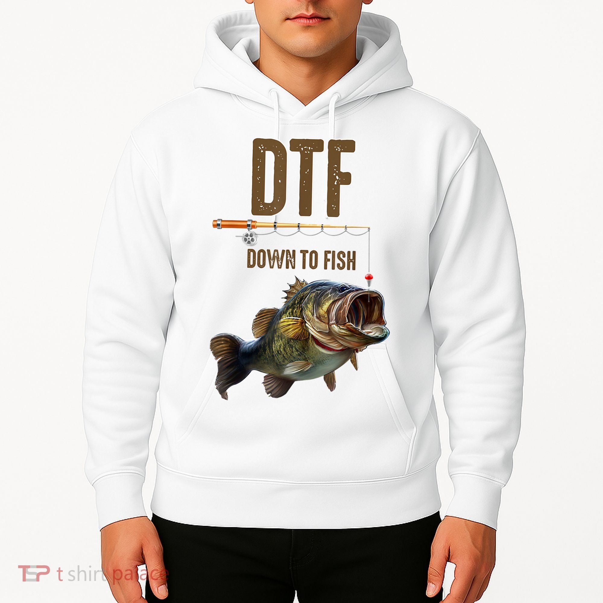 Funny Fishing Shirts: DTF Down To Fish Hoodie