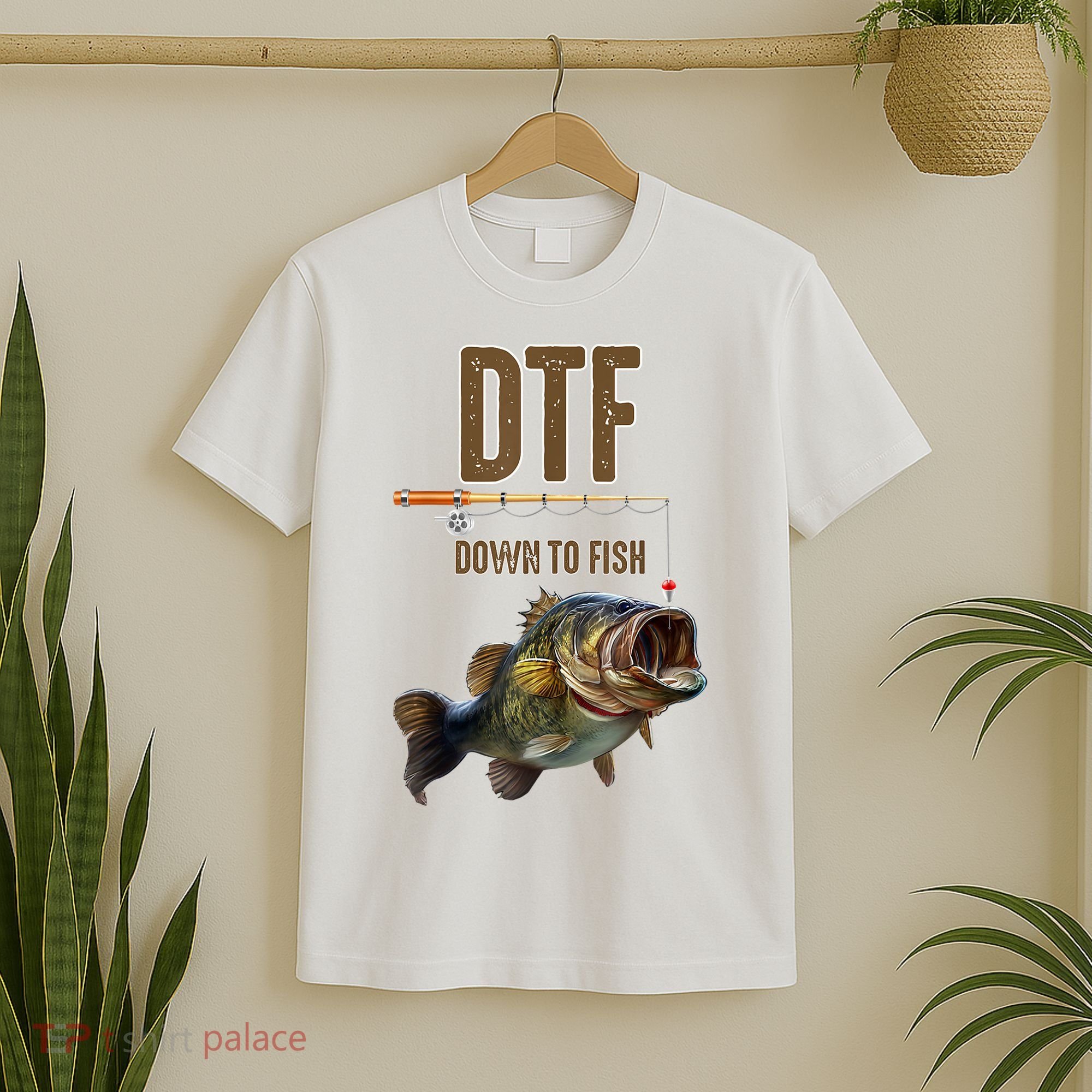 Funny Fishing Shirts: DTF Down To Fish T-Shirt