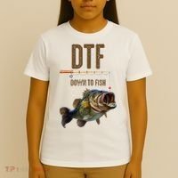 Funny Fishing Shirts: DTF Down To Fish T-Shirt thumb 4