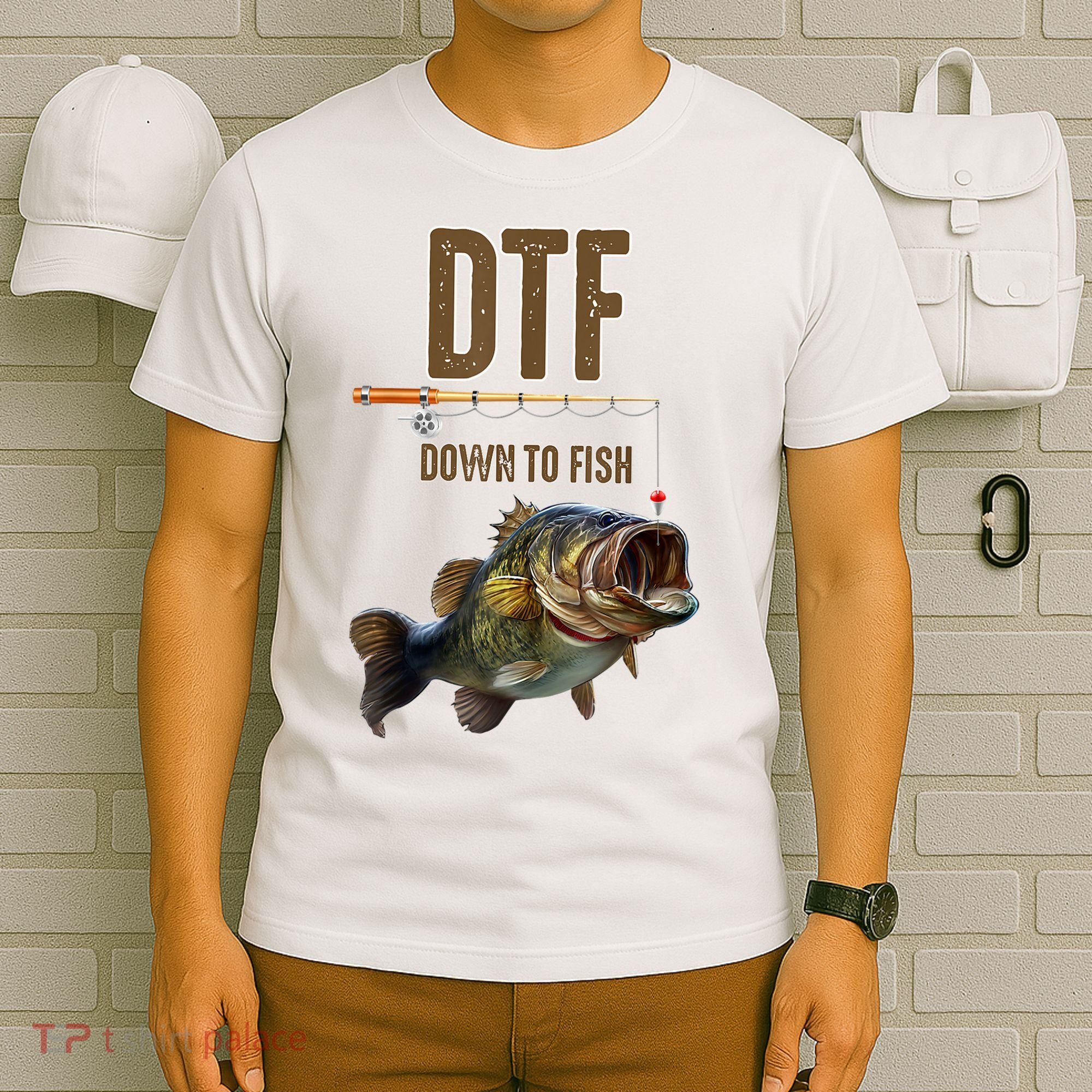 Funny Fishing Shirts: DTF Down To Fish T-Shirt