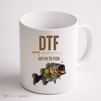 Funny Fishing Shirts: DTF Down To Fish Coffee Mug thumb 1