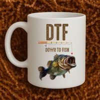 Funny Fishing Shirts: DTF Down To Fish Coffee Mug thumb 2