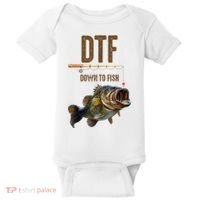 Funny Fishing Shirts: DTF Down To Fish Baby Bodysuit thumb 0
