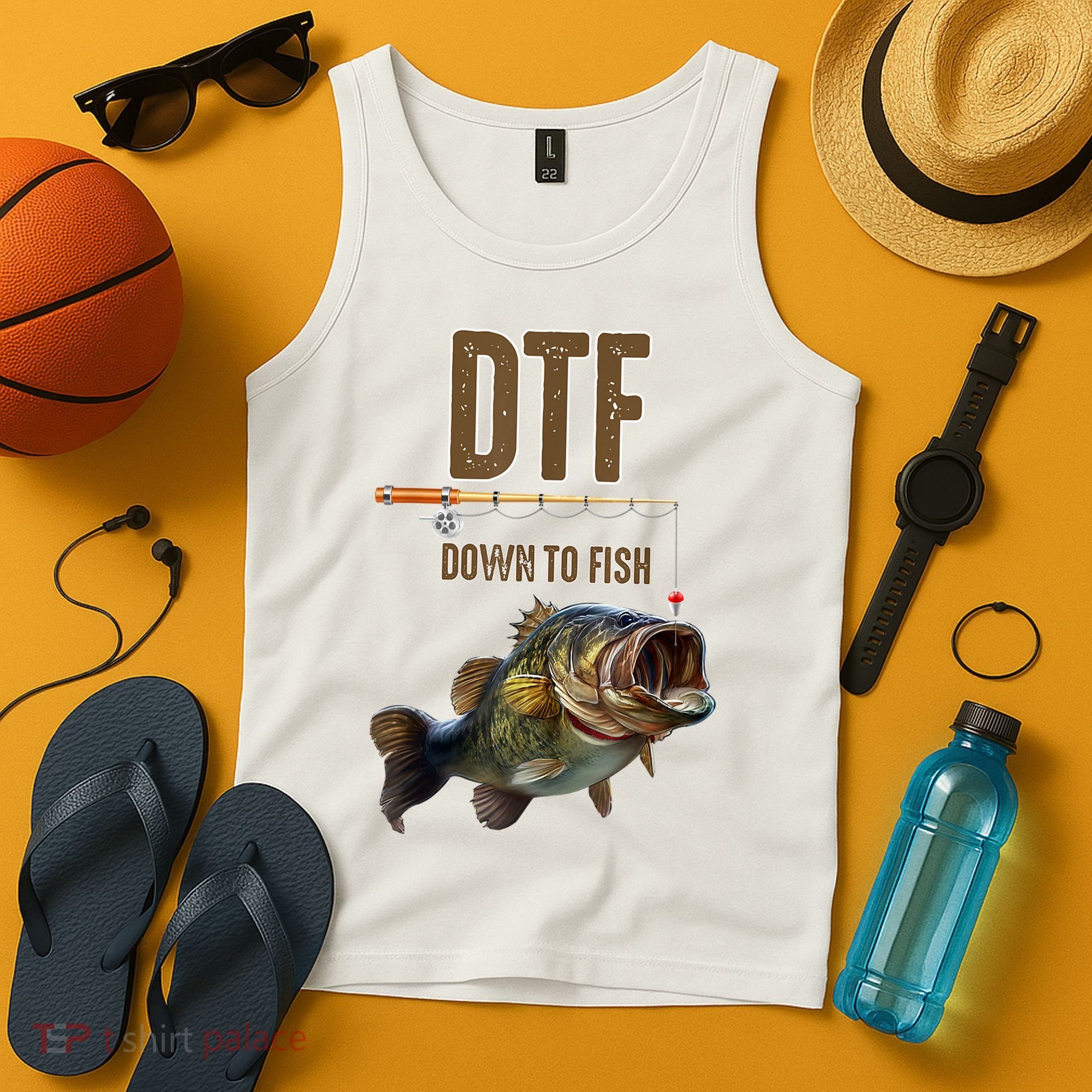 Funny Fishing Shirts: DTF Down To Fish Tank Top