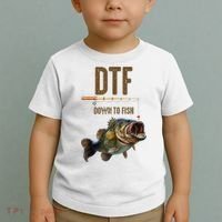 Funny Fishing Shirts: DTF Down To Fish Toddler T-Shirt thumb 2