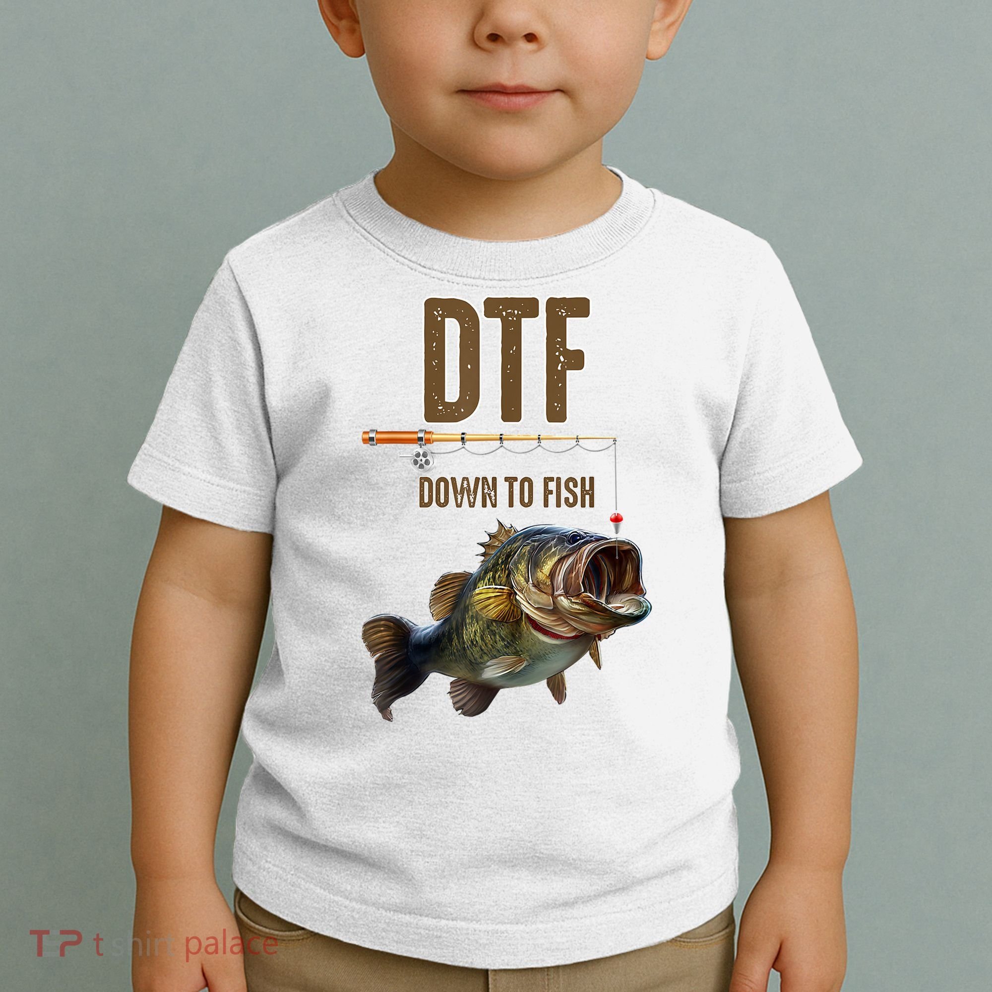 Funny Fishing Shirts: DTF Down To Fish Toddler T-Shirt
