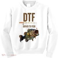 Funny Fishing Shirts: DTF Down To Fish Kids Sweatshirt thumb 0