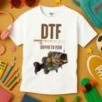 Funny Fishing Shirts: DTF Down To Fish Kids T-Shirt thumb 3