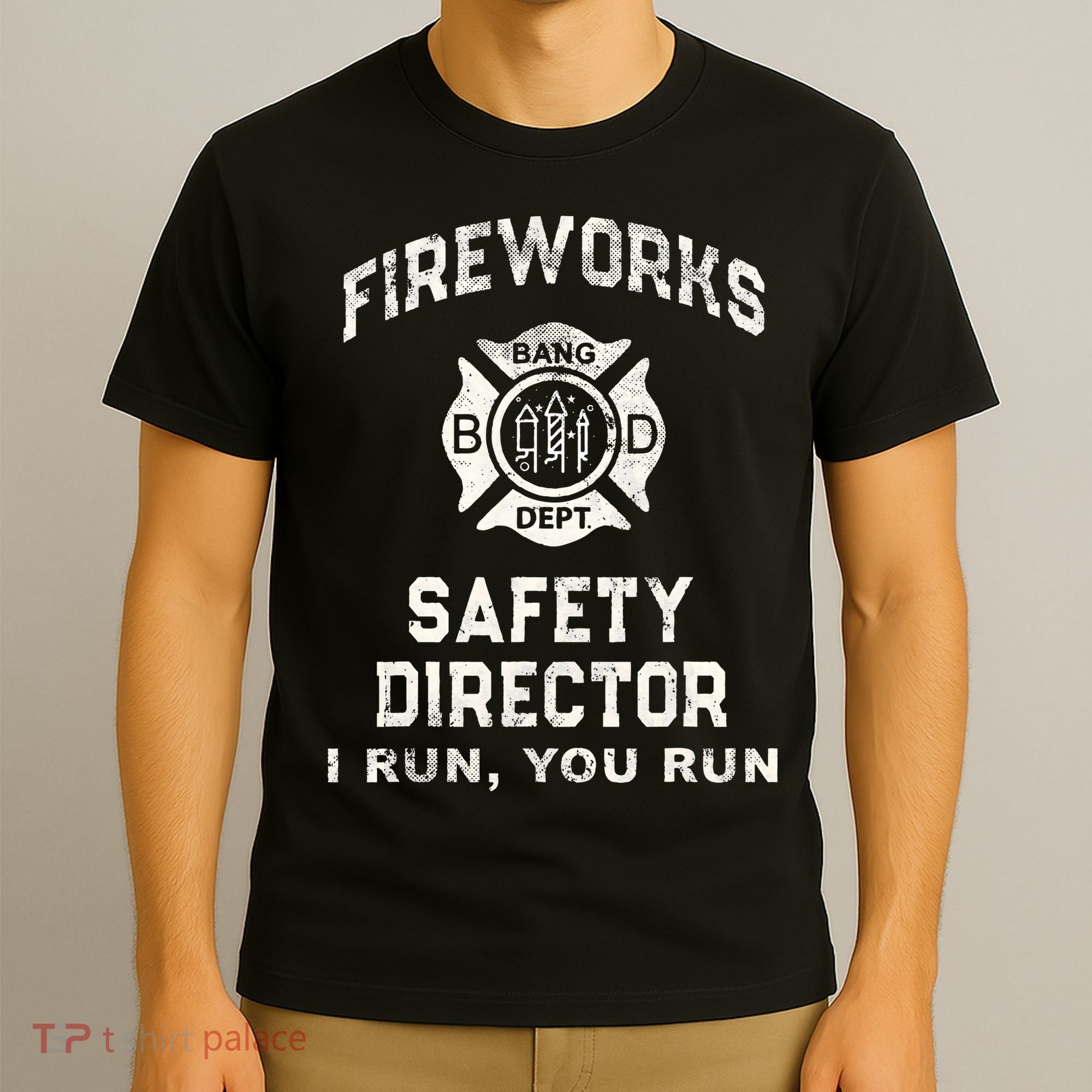 Funny FIREWORKS SAFETY DIRECTOR Firefighter America Red Pyro T-Shirt