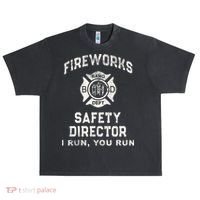 Funny FIREWORKS SAFETY DIRECTOR Firefighter America Red Pyro Urban Oversized Heavyweight T-Shirt thumb 0