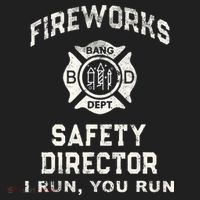 Funny FIREWORKS SAFETY DIRECTOR Firefighter America Red Pyro Urban Oversized Heavyweight T-Shirt thumb 2