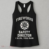 Funny FIREWORKS SAFETY DIRECTOR Firefighter America Red Pyro Women's Tank Top thumb 3