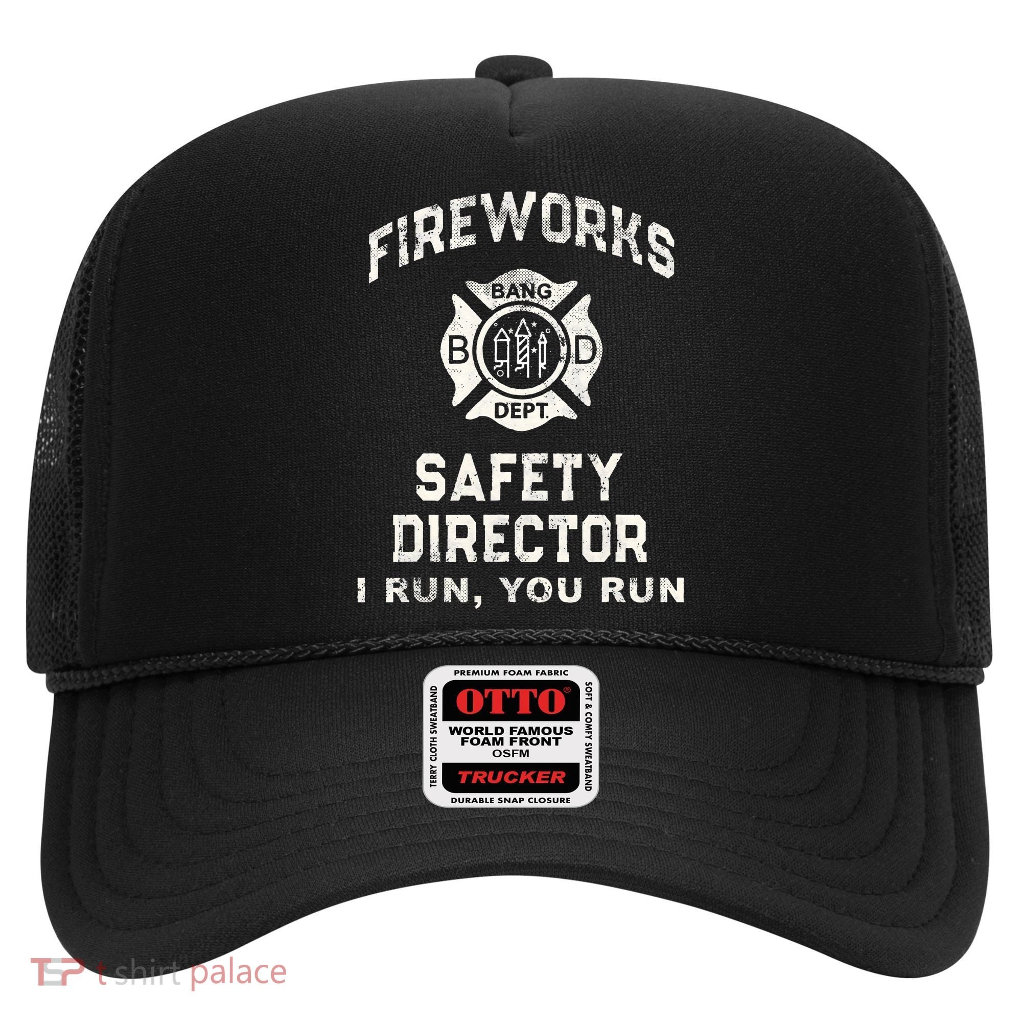 Funny FIREWORKS SAFETY DIRECTOR Firefighter America Red Pyro Hat