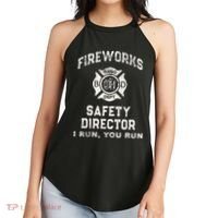 Funny FIREWORKS SAFETY DIRECTOR Firefighter America Red Pyro Women's Perfect Tri Rocker Tank thumb 2