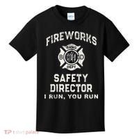 Funny FIREWORKS SAFETY DIRECTOR Firefighter America Red Pyro Kids T-Shirt thumb 0