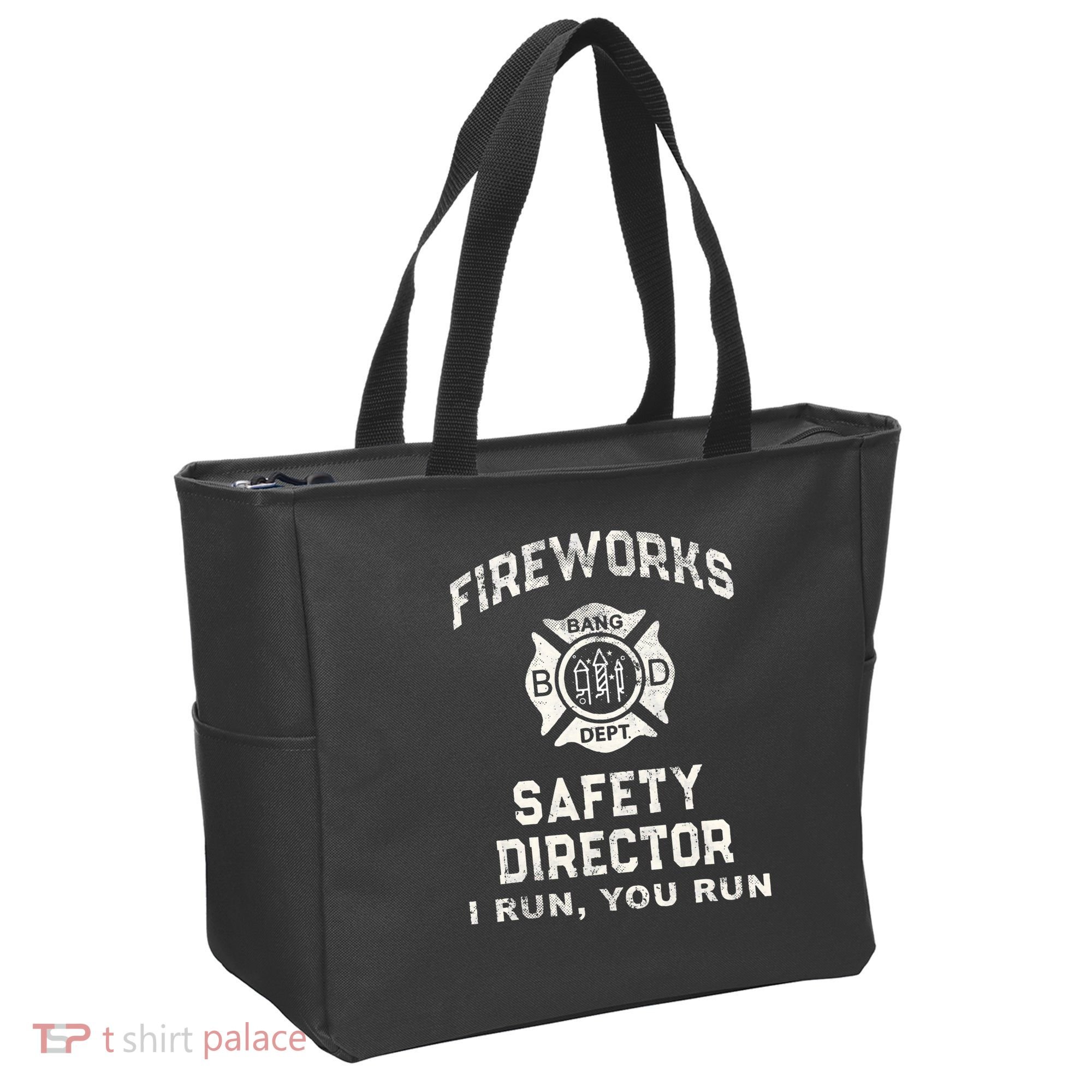 Funny FIREWORKS SAFETY DIRECTOR Firefighter America Red Pyro Tote Bag