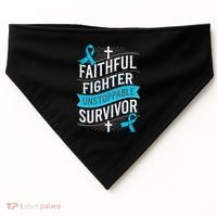 Faithful Fighter Survivor Prostate Cancer Awareness USA-Made Doggie Bandana thumb 0