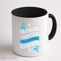Faithful Fighter Survivor Prostate Cancer Awareness Coffee Mug thumb 1