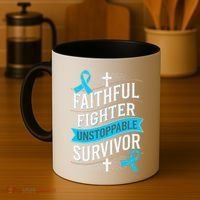 Faithful Fighter Survivor Prostate Cancer Awareness Coffee Mug thumb 4