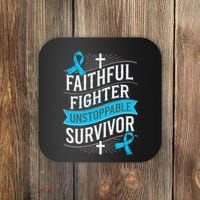 Faithful Fighter Survivor Prostate Cancer Awareness Coaster thumb 0