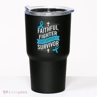 Faithful Fighter Survivor Prostate Cancer Awareness Tumbler thumb 0