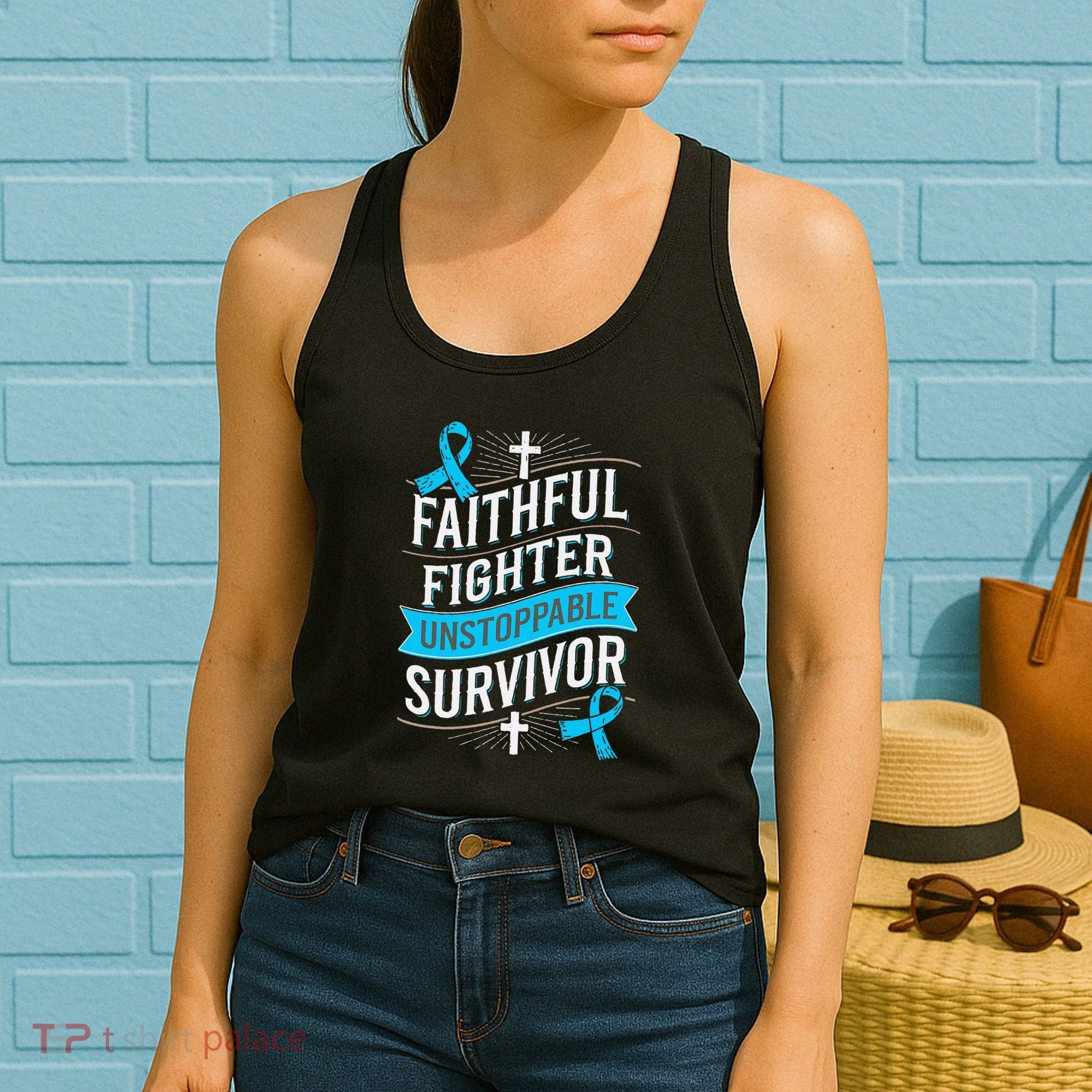 Faithful Fighter Survivor Prostate Cancer Awareness Women's Tank Top