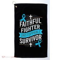 Faithful Fighter Survivor Prostate Cancer Awareness Golf Towel thumb 0