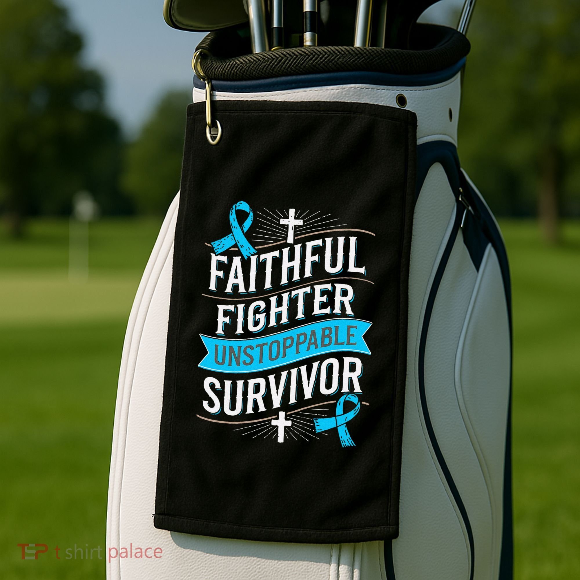 Faithful Fighter Survivor Prostate Cancer Awareness Golf Towel