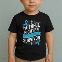 Faithful Fighter Survivor Prostate Cancer Awareness Toddler T-Shirt thumb 2