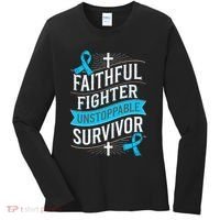 Faithful Fighter Survivor Prostate Cancer Awareness Women's Long Sleeve Shirt thumb 0