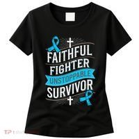 Faithful Fighter Survivor Prostate Cancer Awareness Women's T-Shirt thumb 0
