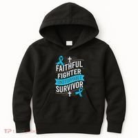 Faithful Fighter Survivor Prostate Cancer Awareness Kids Hoodie thumb 0