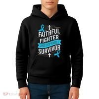 Faithful Fighter Survivor Prostate Cancer Awareness Kids Hoodie thumb 4